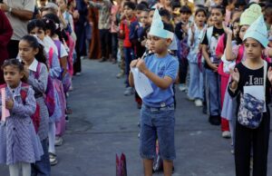 Alunos voltam às aulas presenciais em Gaza depois de três anos